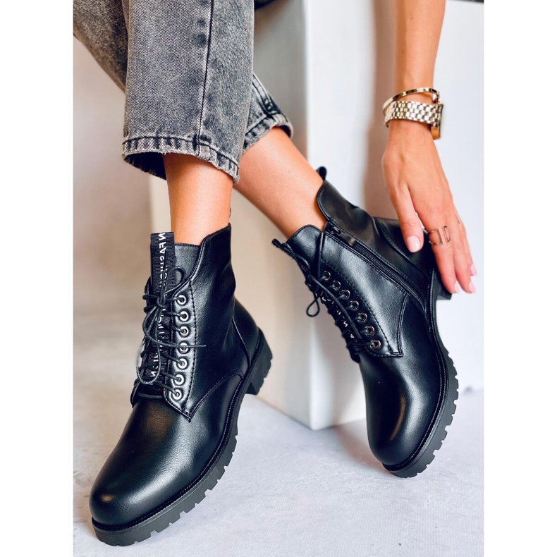 Ango Black šněrovací dělníci černá 2 Ango Black šněrovací dělníci černá 2