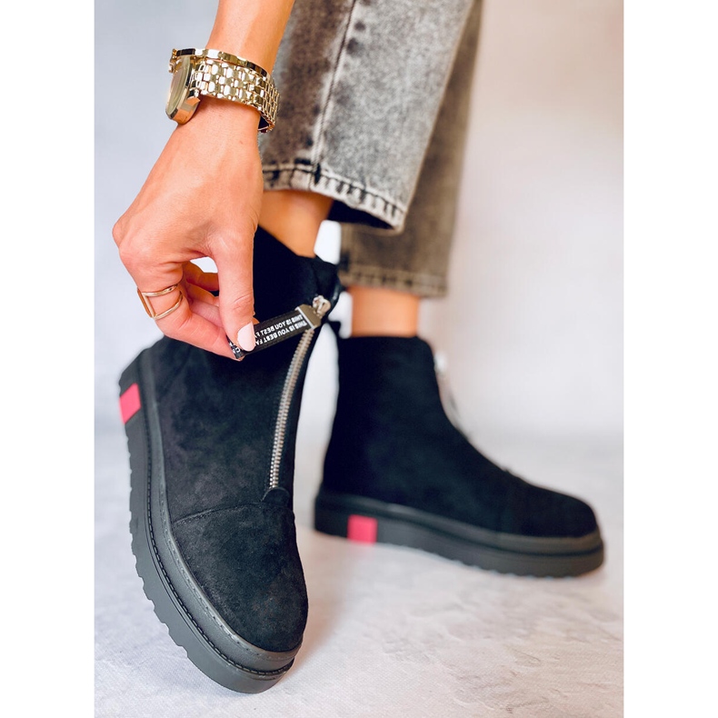 Ploché semišové boty Pitt Black černá 2