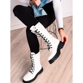 Seastar Bílé kozačky z eko kůže bílý 2