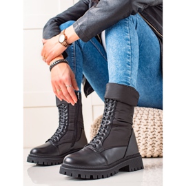 Weide Vysoké boty na šněrování černá 1