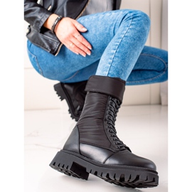 Weide Vysoké boty na šněrování černá 2