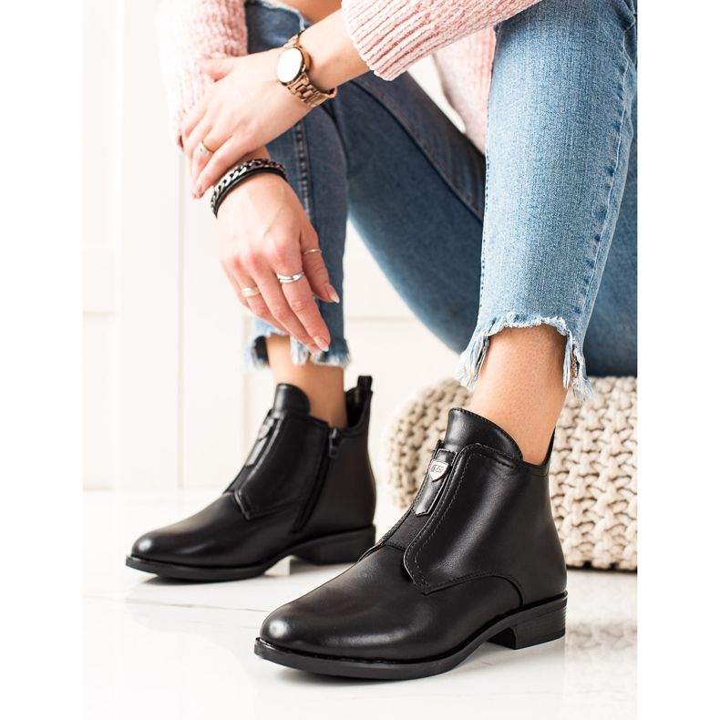 Camo Teplé kozačky na zip černý 2