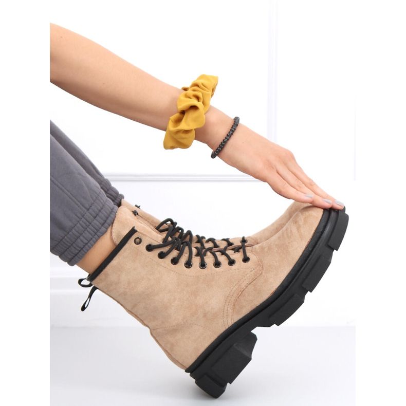 Dazy Beige semišové dělníky béžový 2