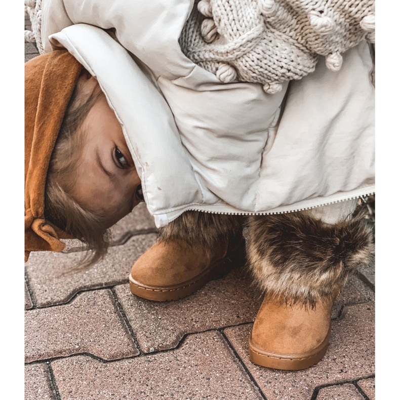 FRROCK Sněhule S Kožešinovým Velbloudem Small Fox béžový žluť 2