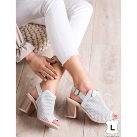 Svítící sandály z kůže VINCEZA stříbrný 1