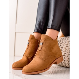 Camo Teplé kozačky na zip hnědý žluť 1