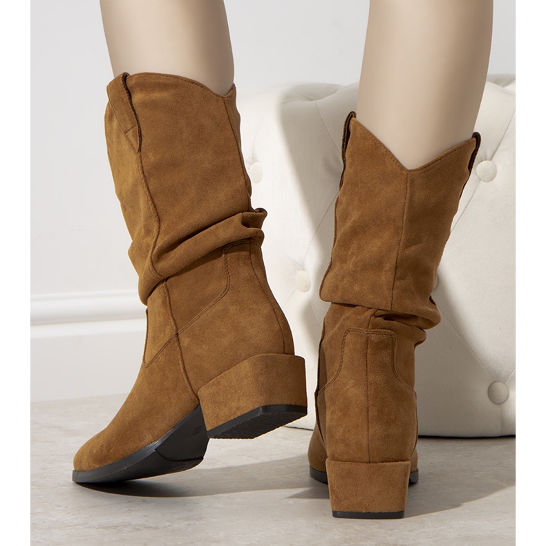 Teplé velbloudí kovbojské boty Francis hnědý 1