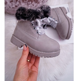 FRROCK Dětské boty zateplené kožešinově šedými kleštěmi Tesoro šedá 2 FRROCK Dětské boty zateplené kožešinově šedými kleštěmi Tesoro šedá 2