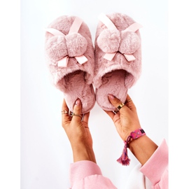 Kožešinové Pantofle S Bambulí Růžové Pamppies růžový 1 Kožešinové Pantofle S Bambulí Růžové Pamppies růžový 1