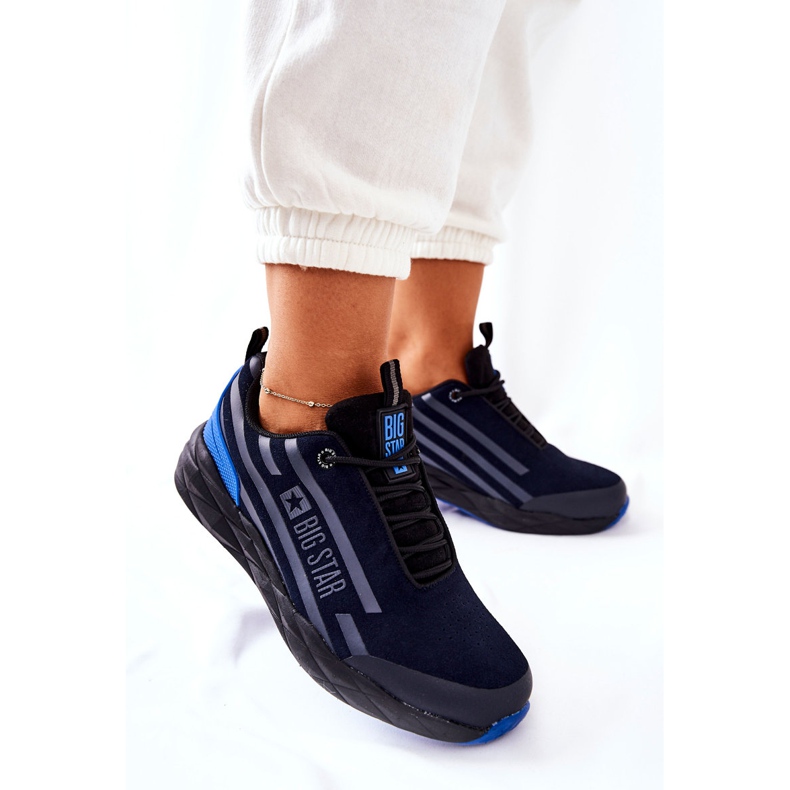 Kožené sportovní boty Big Star II274459 Navy Blue námořnická modrá modrý 2