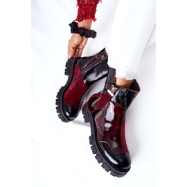 Kožené boty Maciejka Black-Claret 05137-33 bordó černý 2