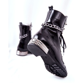 Kožené boty Workers On Heel Laura Messi Black 2209 černá 1