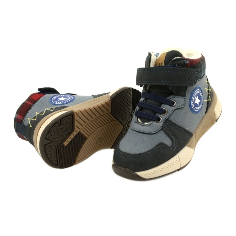 American Club Boty chlapců s kožešinou amerického klubu GC27 Navy Blue modrý 4