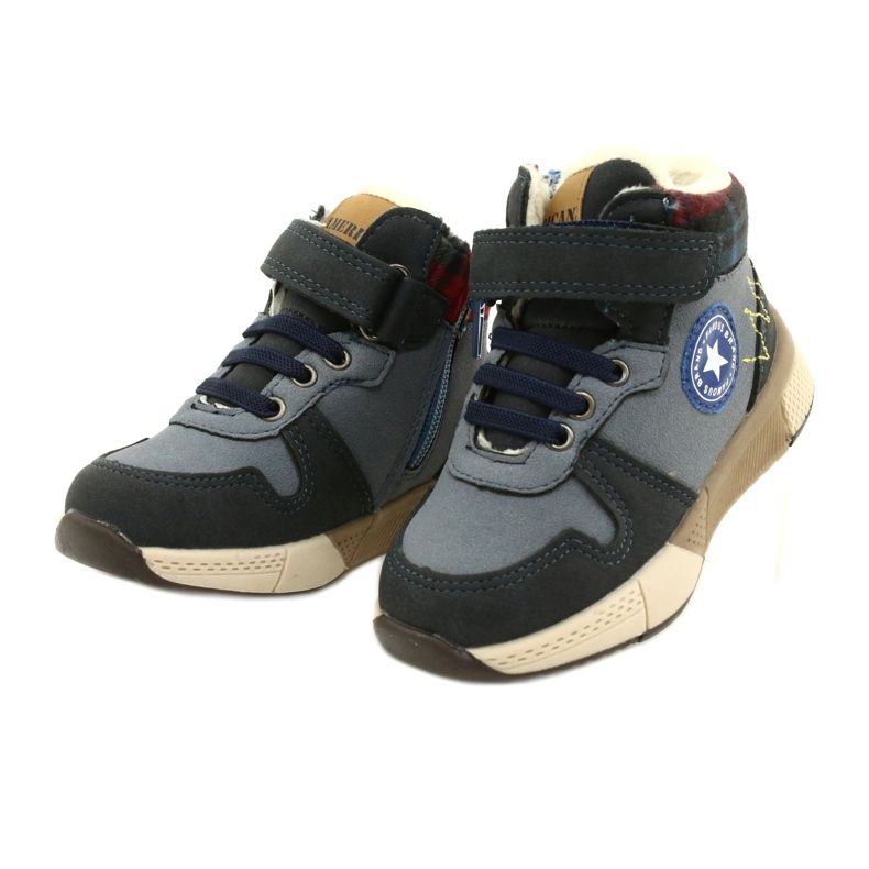 American Club Boty chlapců s kožešinou amerického klubu GC27 Navy Blue modrý 3