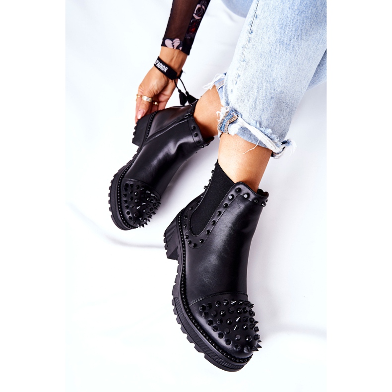 PG1 Černé Boty Comonis Jodhpur s tryskami černá 1