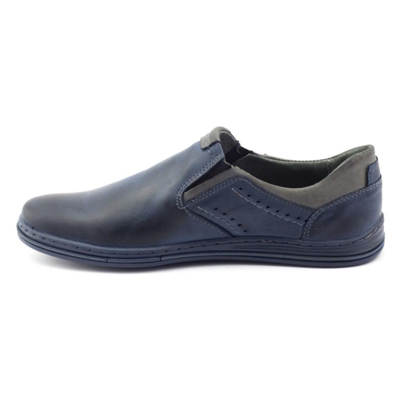 Polbut Pánské boty slip-on 401 tmavě modrá námořnická modř šedá 1