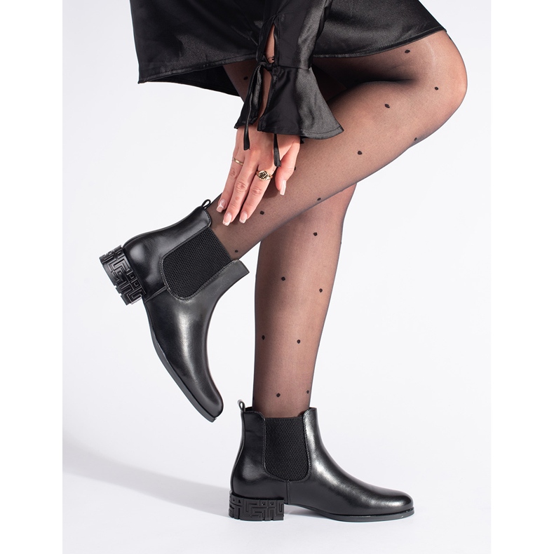 Sergio Leone Chelsea Boty S Ozdobným Podpatkem černá 1