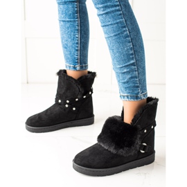 TRENDI Černé Mukluki Se Zirkony černá 1