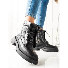 Small Swan Černé sněhové boty na plošině černá 1