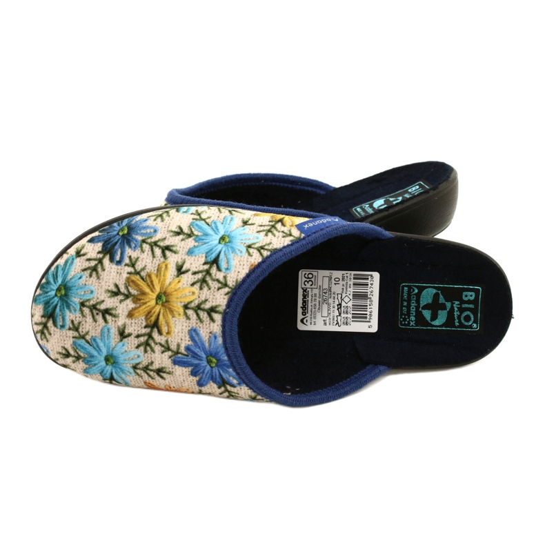 Dámské pantofle s květinami Adanex 26743 Béžovo-modré béžový modrý 5 Dámské pantofle s květinami Adanex 26743 Béžovo-modré béžový modrý 5