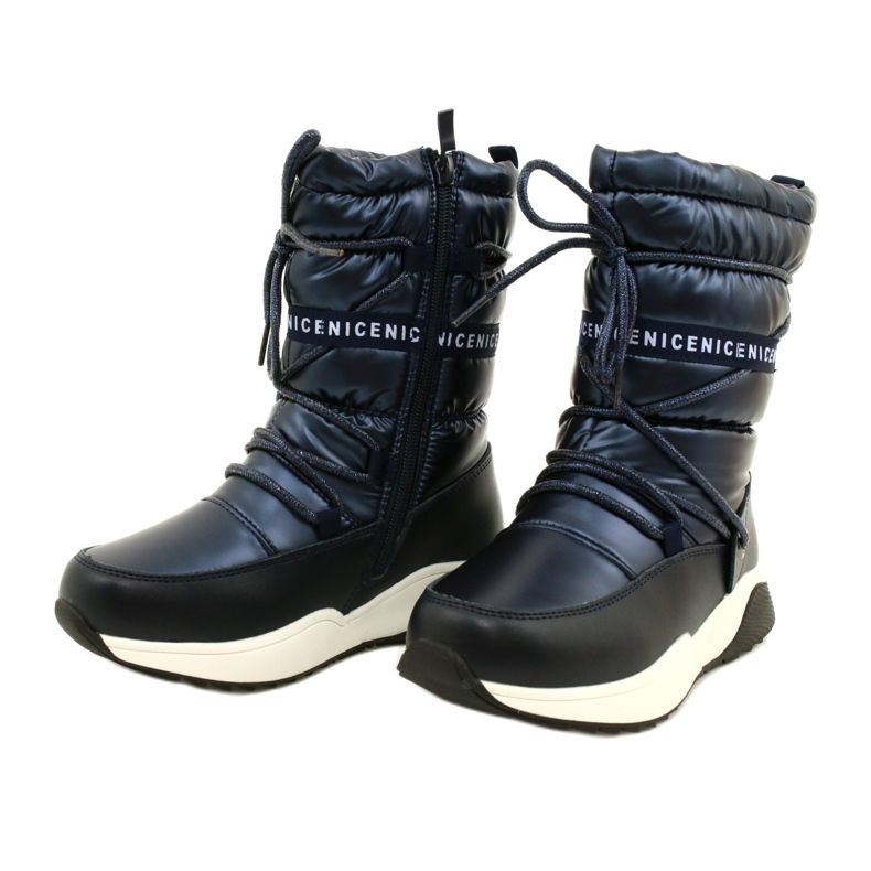 Dětské sněhule Miss Evento Waterproof 21DZ23-4325 černý námořnická modř 3