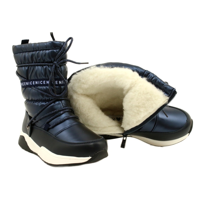 Dětské sněhule Miss Evento Waterproof 21DZ23-4325 černý námořnická modř 4