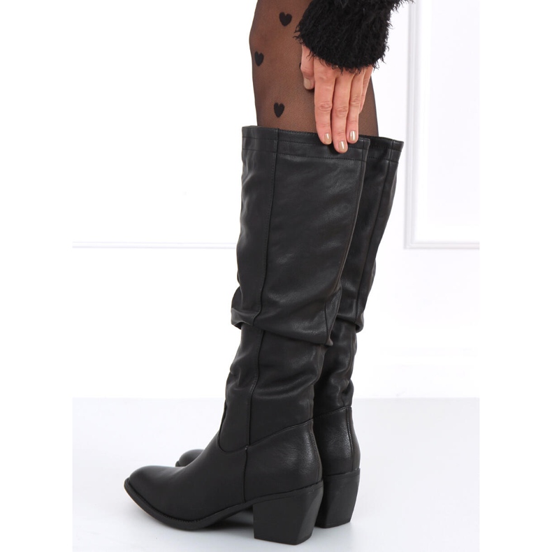 Polo černé kovbojské boty černý 1