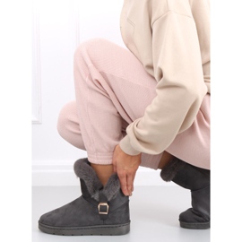 Dámské sněhule s přezkou Wibo Grey šedá 1