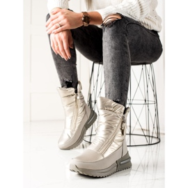 Weide Ležérní stříbrné boty do sněhu stříbrný 2