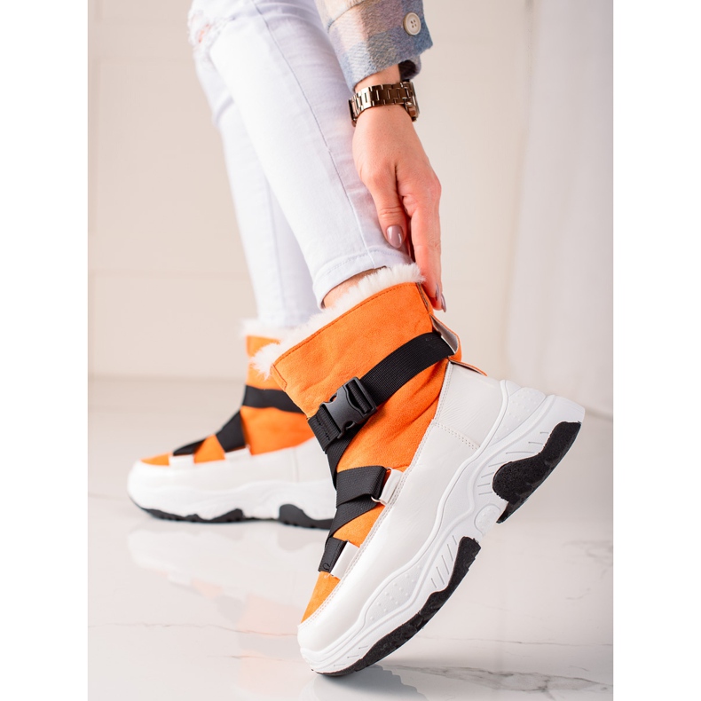 TRENDI Sportovní sněžnice bílý oranžový 1 TRENDI Sportovní sněžnice bílý oranžový 1