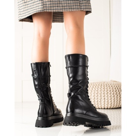 Seastar Vysoké Kozačky S Eko Kůží černý 1