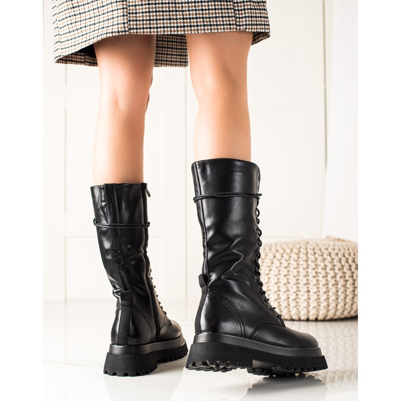 Seastar Vysoké Kozačky S Eko Kůží černá 1 Seastar Vysoké Kozačky S Eko Kůží černá 1