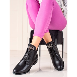 Camo Teplé kozačky s ozdobou černý 1