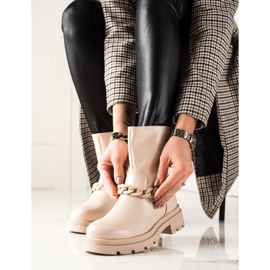 TRENDI Módní boty na platformě béžový 2