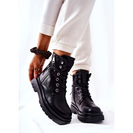 PG1 Boty Na Zip S Vázáním černé Elissmo černý 1