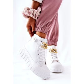 Vysoké Tenisky Na Bílé Platformě Standies bílý zlatý 2