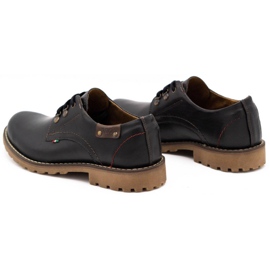 Olivier Pánské boty kožené kotníkové boty 812MP černé s hnědou hnědý černá 4