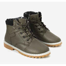 Zelené, zateplené pánské kozačky od Adrien zelený 1