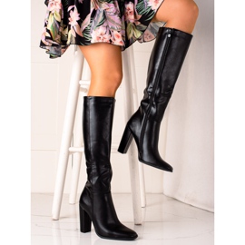 Seastar Klasické kozačky na vysokém podpatku černá 1 Seastar Klasické kozačky na vysokém podpatku černá 1