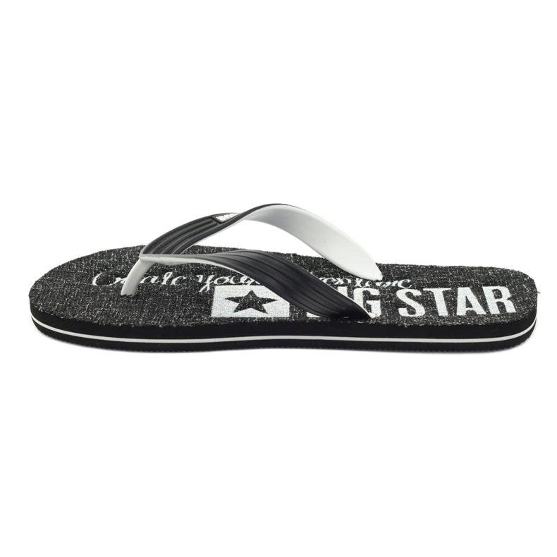 Big Star 174621 žabky pánské boty bílý černý 2