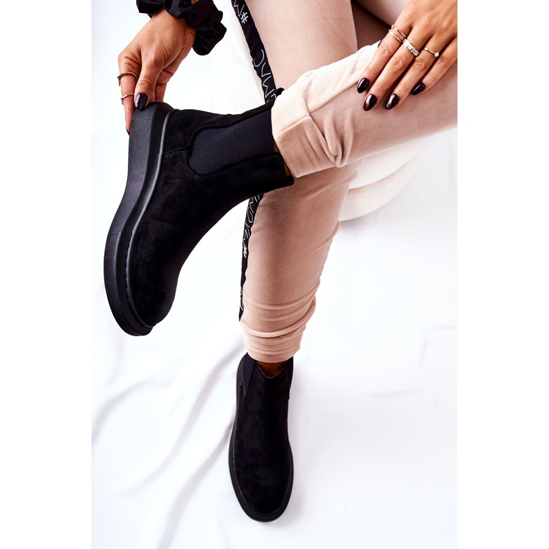 PS1 Suede Booties Jodhpur boty na platformě Black Marissa černá 1