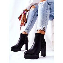 PS1 Vysoké Kožené Boty Na černém Diomice Post černý 2