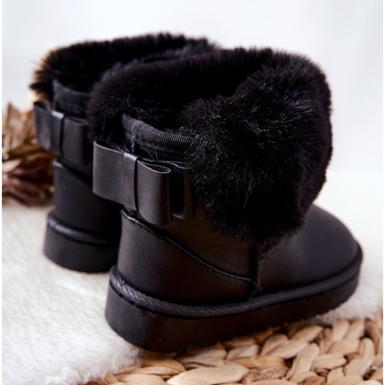 Dětské Sněhule S Kožešinou Black Madie černý 2