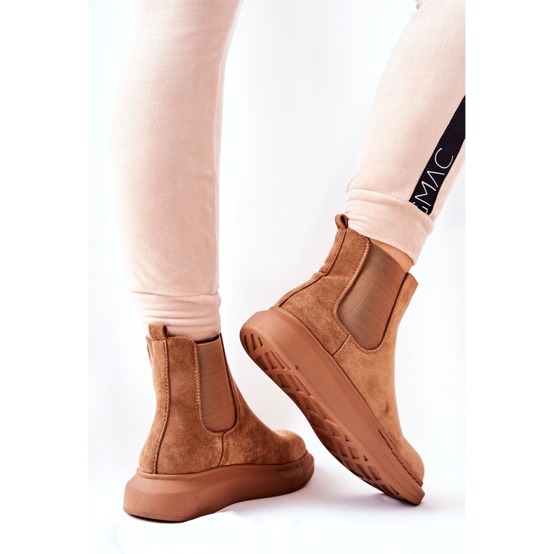 PS1 Suede Booties Jodhpur boty na platformě Beige Marissa hnědý 1