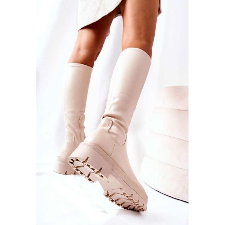 FJ1 Vysoké boty Hemera Béžové béžový 1