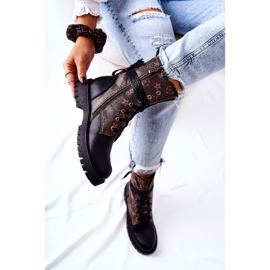 FJ1 Lonevis hnědé a černé kožené boty hnědý černý 2