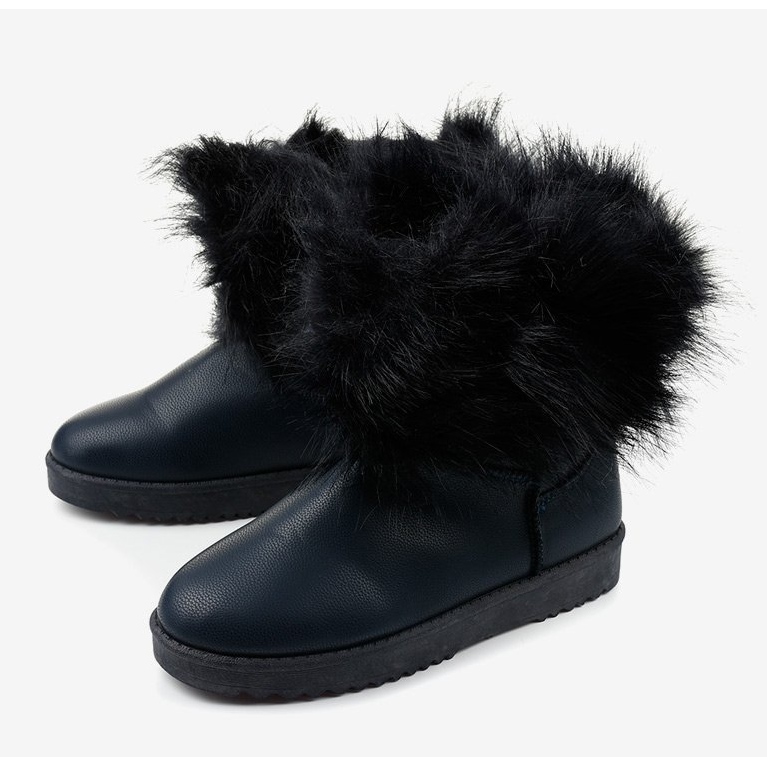 Modré zateplené boty Loneflar námořnická modrá modrý 2