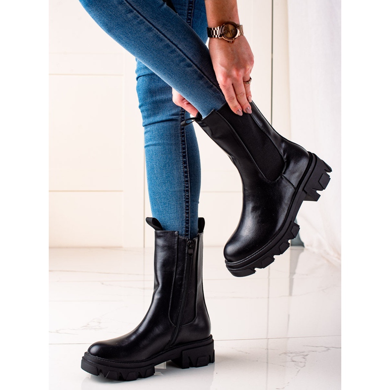 Goodin Módní vysoké kozačky černá 2