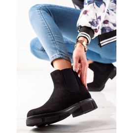 Ideal Shoes Semišové boty Chelsea černý 1