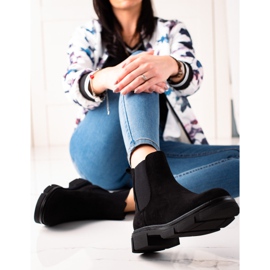Ideal Shoes Semišové boty Chelsea černý 2